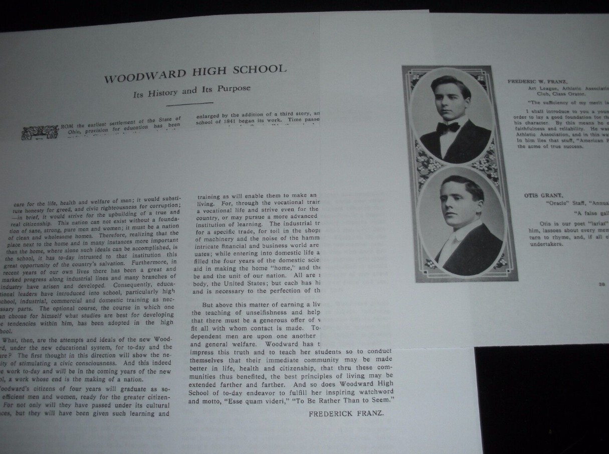 FRED FRANZ 1911 HIGH SCHOOL Bible Student C.T. Russell Jehovah Watchtower IBSA