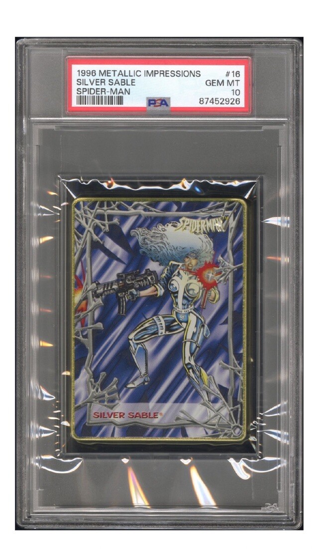 1996 Metallic Impressions Spider-man Silver Sable 16 Psa 10 Pop 1/1