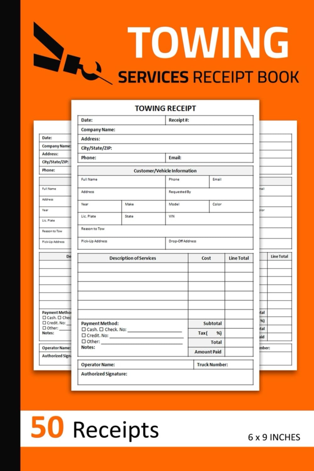 Towing Services Receipt Book: Vehicle Service Receipts | Tow Truck...