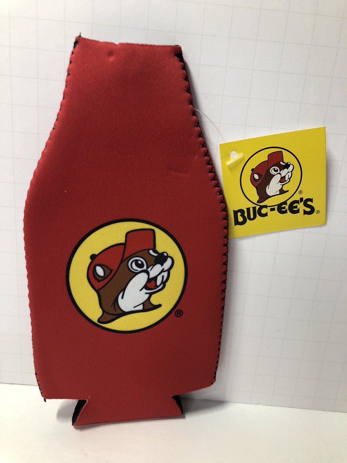 Buc-ee's Travel Center Red Bottle Insulator Cooler Sleeve- Bucky Beaver Logo New