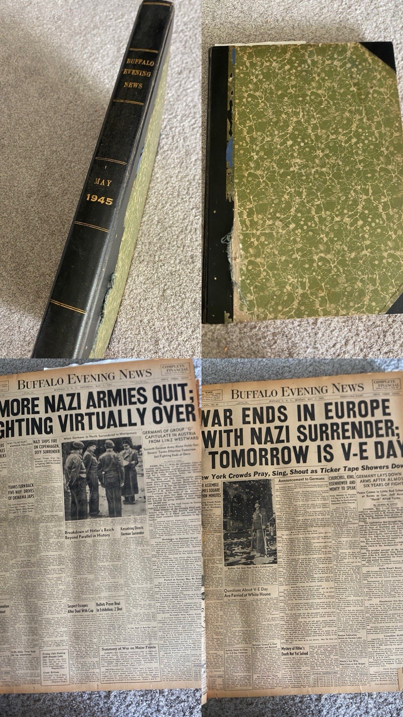 May 1945 Buffalo News Complete month Bound Book Intimate Wartime WW2 Coverage