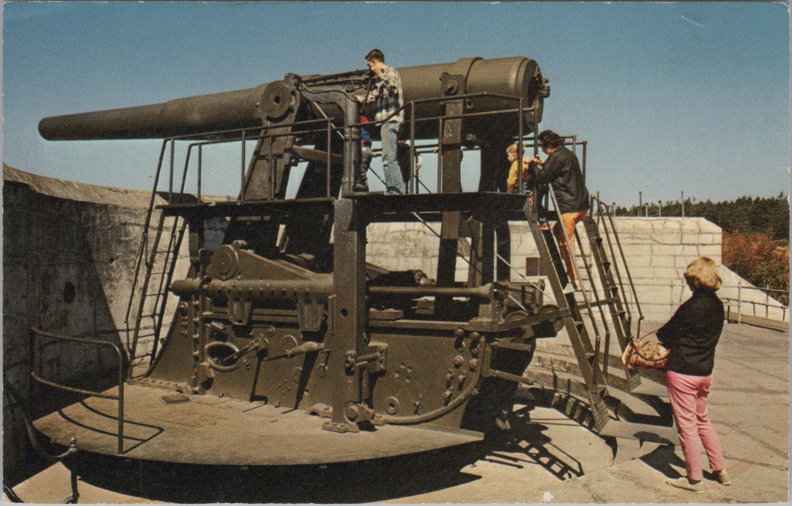 Washington WA Large coastal defense gun at Fort Casey State Park Fred Postcard