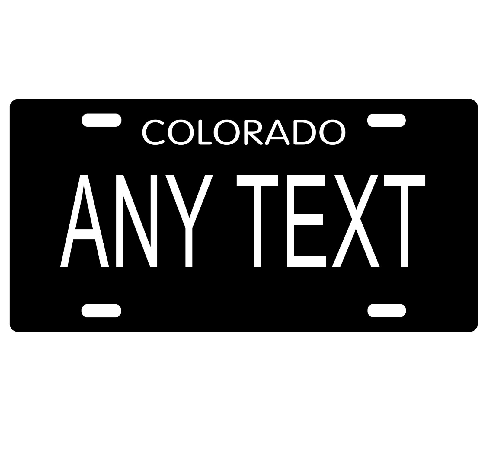 Novelty, Personalized State License Plates-Colorado Black. 3 Sizes Available