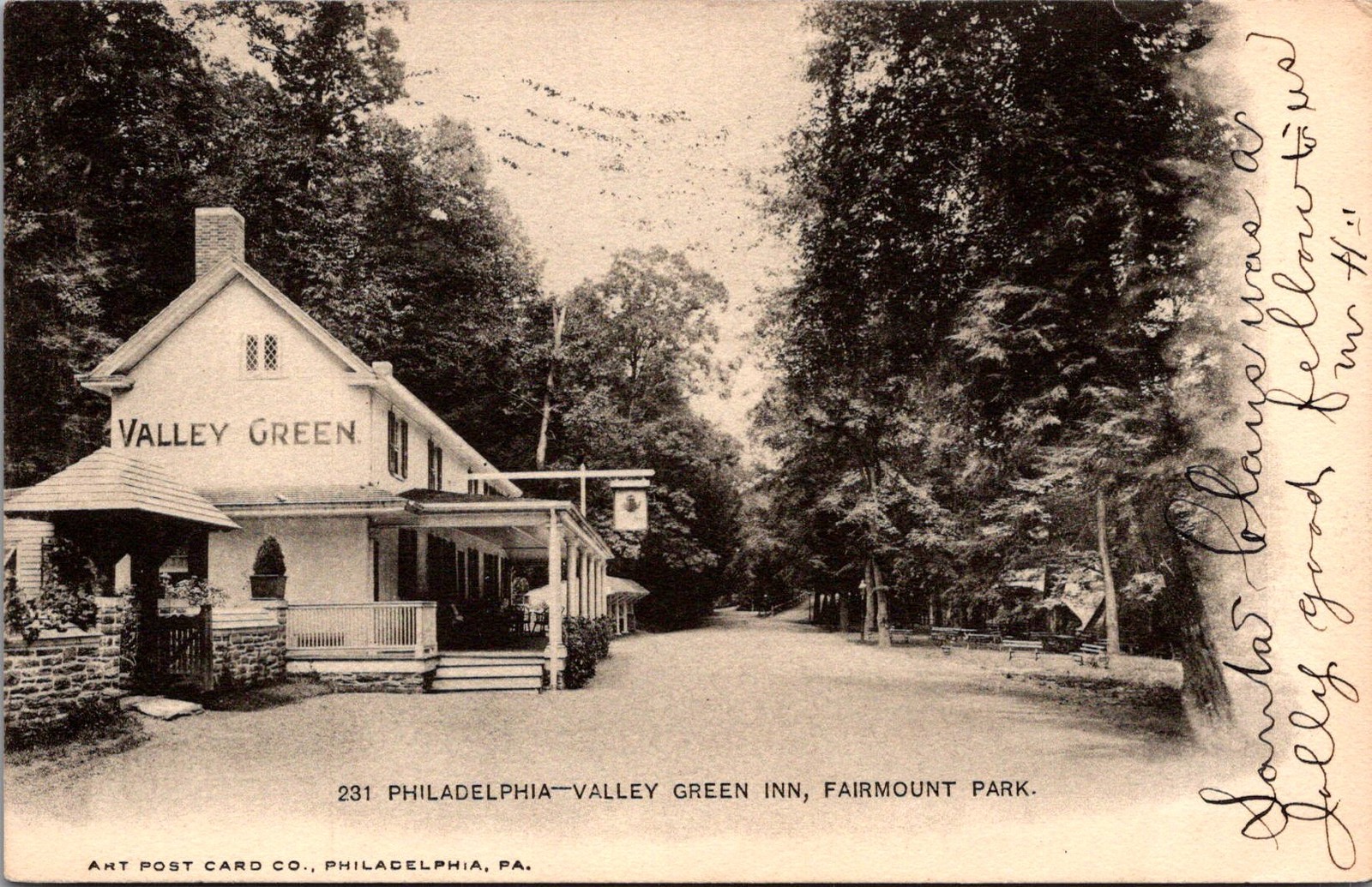 Valley Green Inn Fairmount Park Philadelphia PA Vintage Postcard 5P21-1