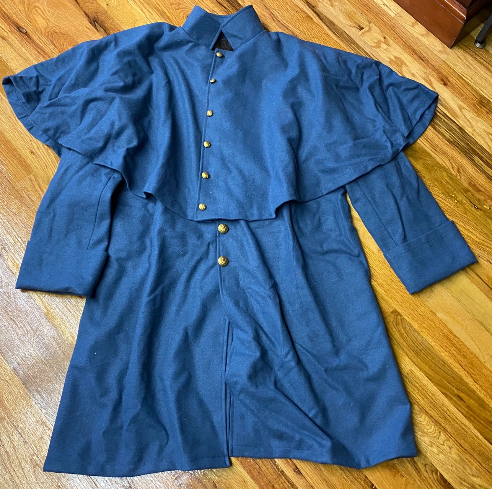 CIVIL WAR US UNION YANKEE INFANTRY SKY BLUE WOOL GREATCOAT OVER COAT-LARGE 42,44
