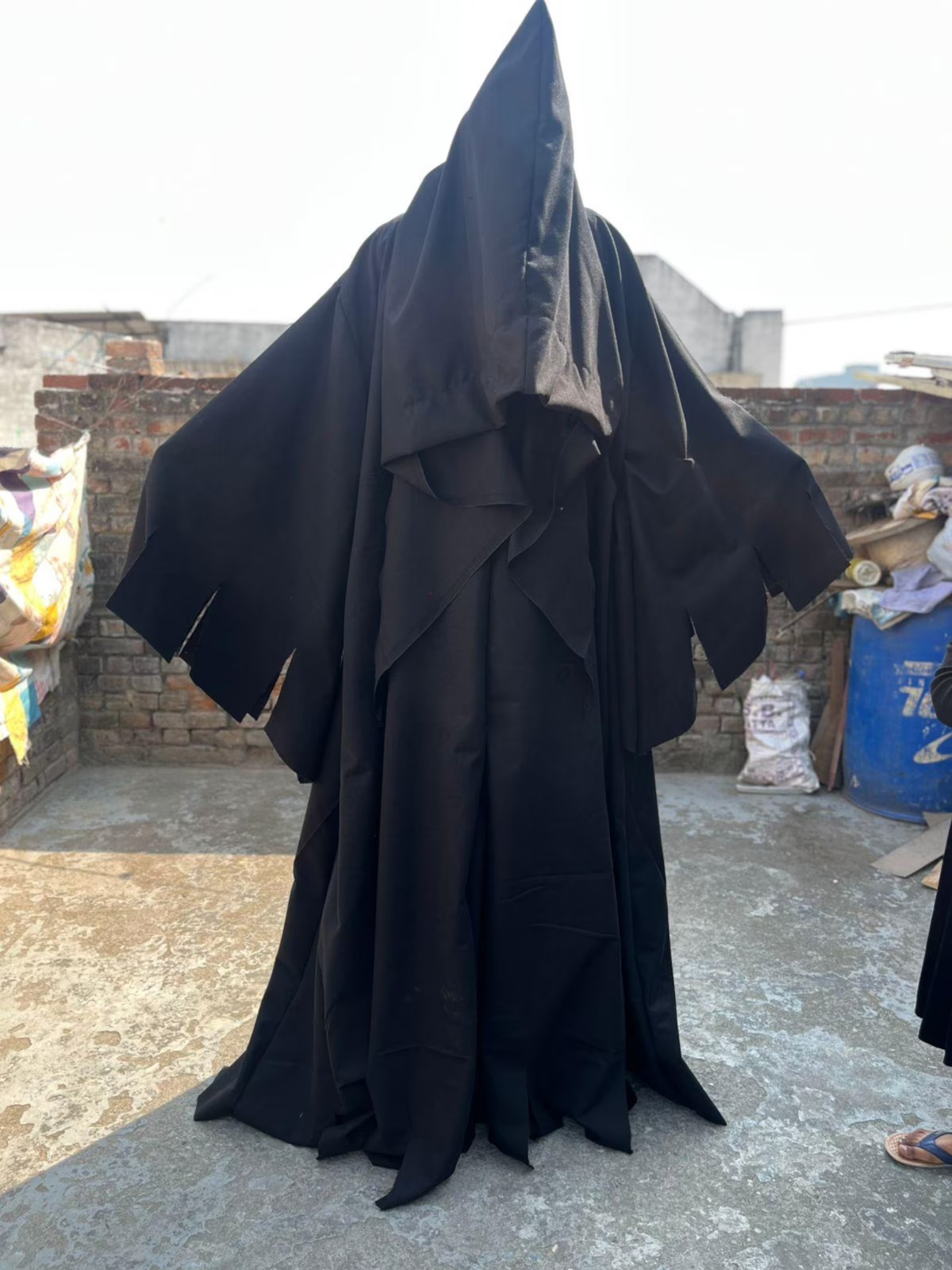 Dark Nazgul Inspired Hooded Cloak | Medieval Black Wraith Robe Halloween Costume