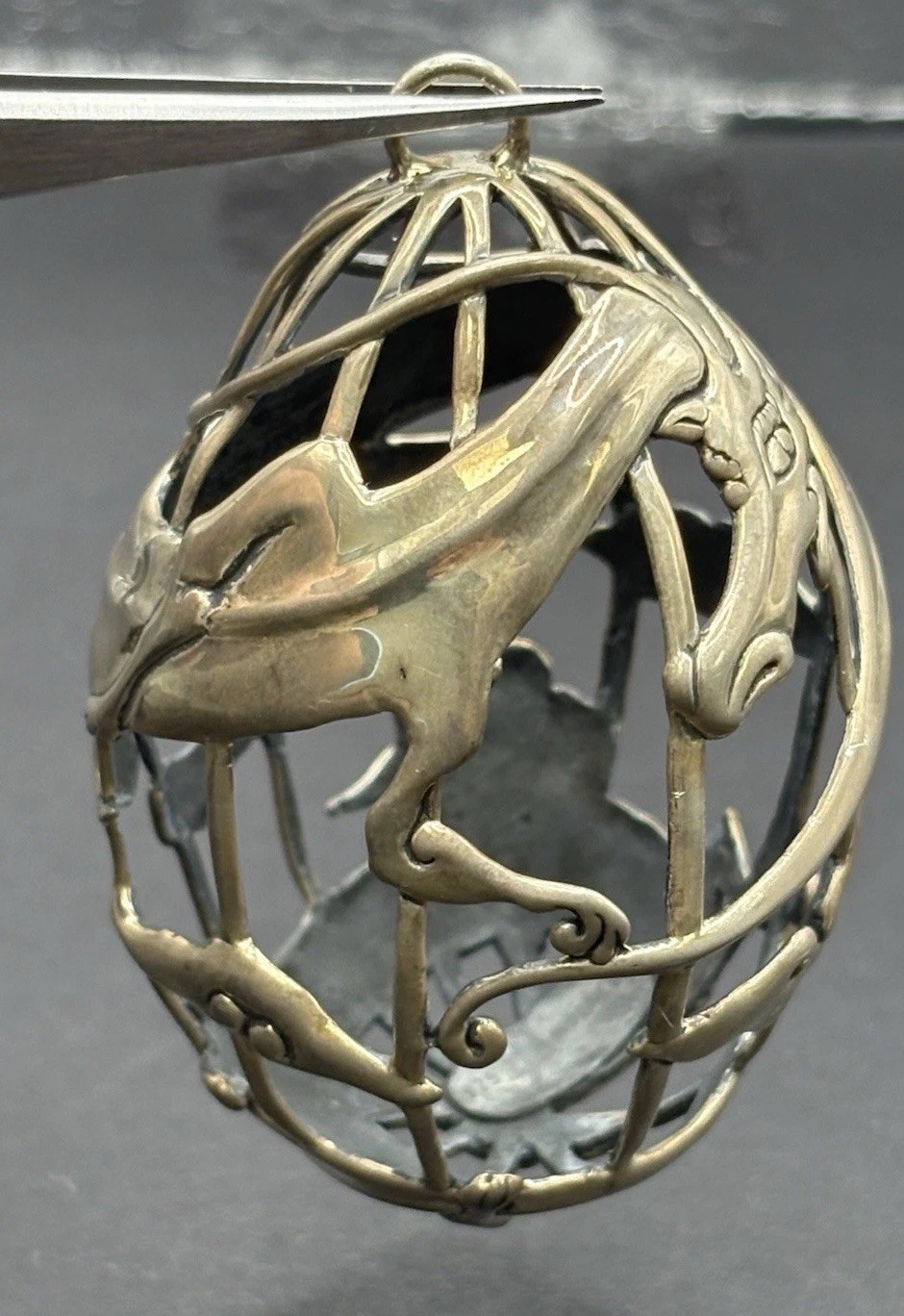 John Hardy Sterling Silver Dragon Christmas Ornament Rare 37 Grams G15