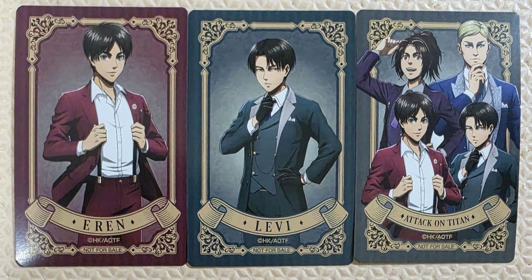 Attack on Titan Purchase Bonus Novelty Not for Sale Mini Card 3 Types Levi Eren