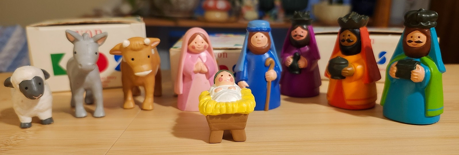 Vintage  1993 Avon Child's My First Christmas Story Nativity 9 PC Set With Boxes