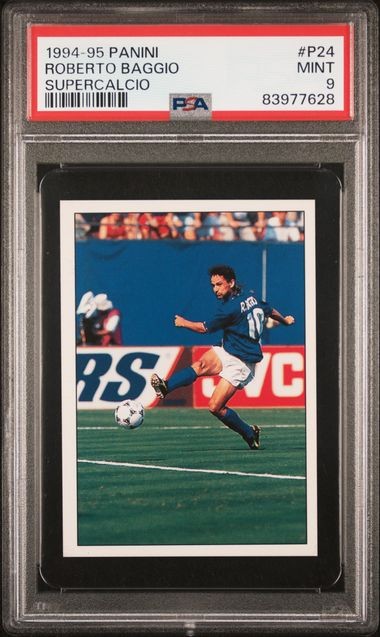 1994/95 Panini Super Football Figure #P24 Roberto Baggio Italy PSA 9 Mint