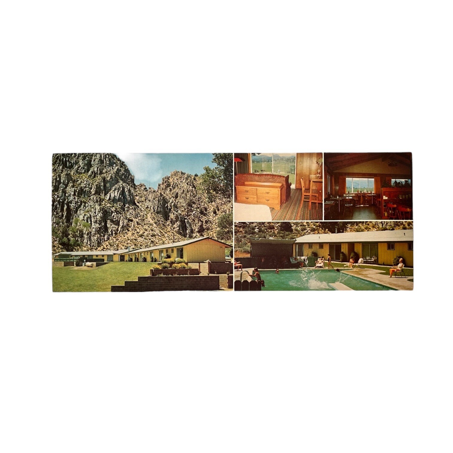 Vintage 1960s Elongated Postcard Meadow Life Motor Lodge Motel California