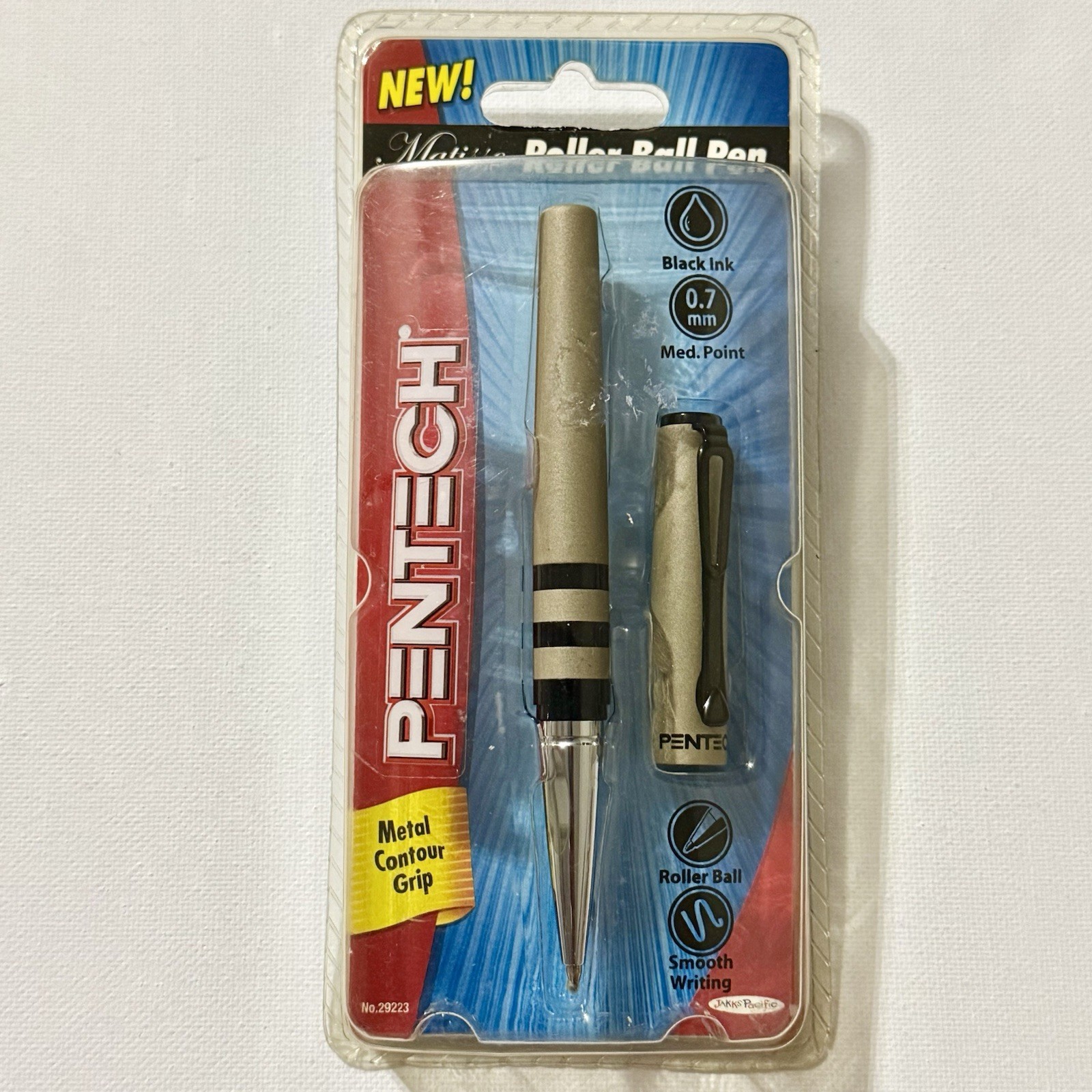 NOS Vintage Pentech Matisse Roller Ball Pen Black 0.7 Medium Gold Black NOS Vintage Pentech Matisse Roller Ball Pen Black 0.7 Medium Gold Black