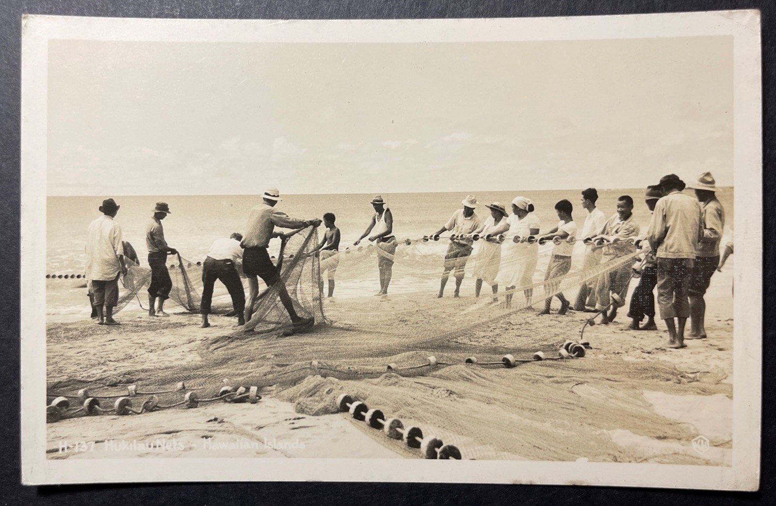 H-137 Hukilau Nets Hawaiian Islands RPPC Hawaii KH