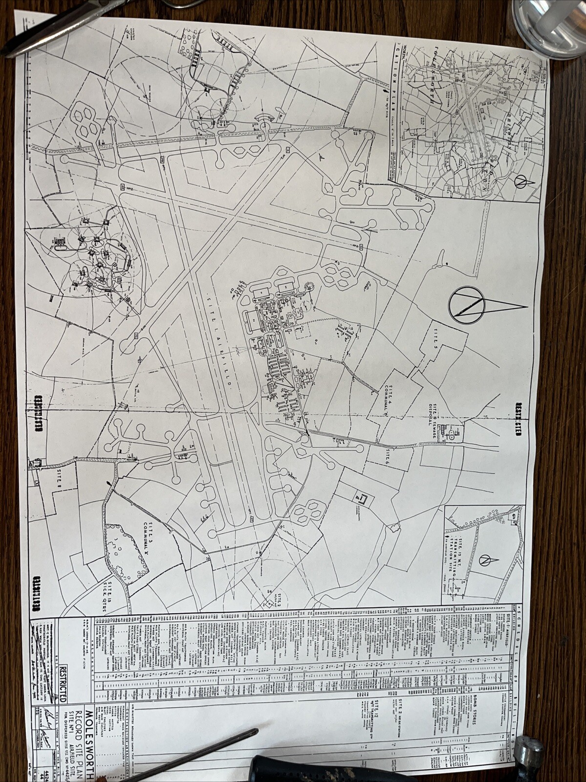 Reproduction WWII Record Site Plans: RAF Molesworth Airfield for US Air Force