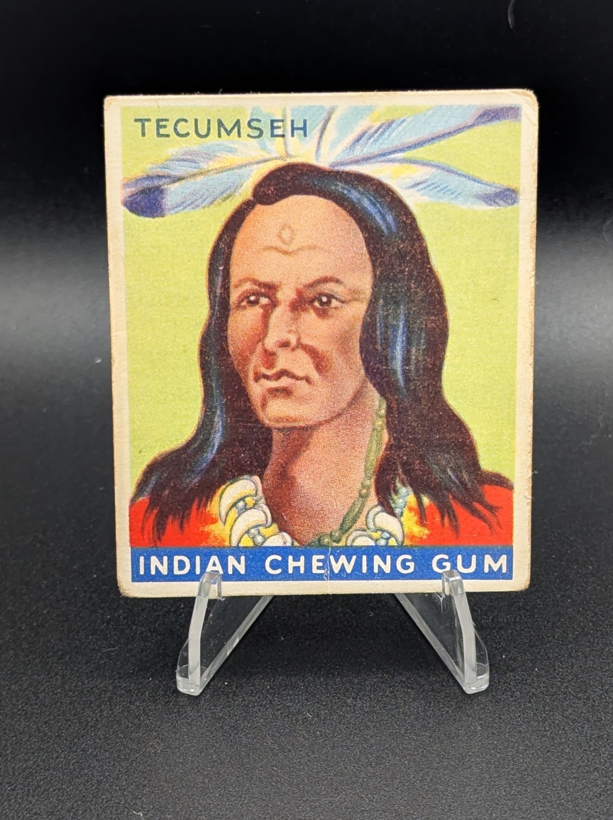 RARE 1933 Goudey Indian Chewing Gum Tecumseh Blue Panel #42, NICE CARD