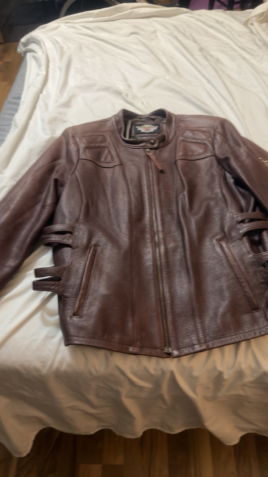 Men’s Harley Davidson Brown Leather Motorcycle Jacket