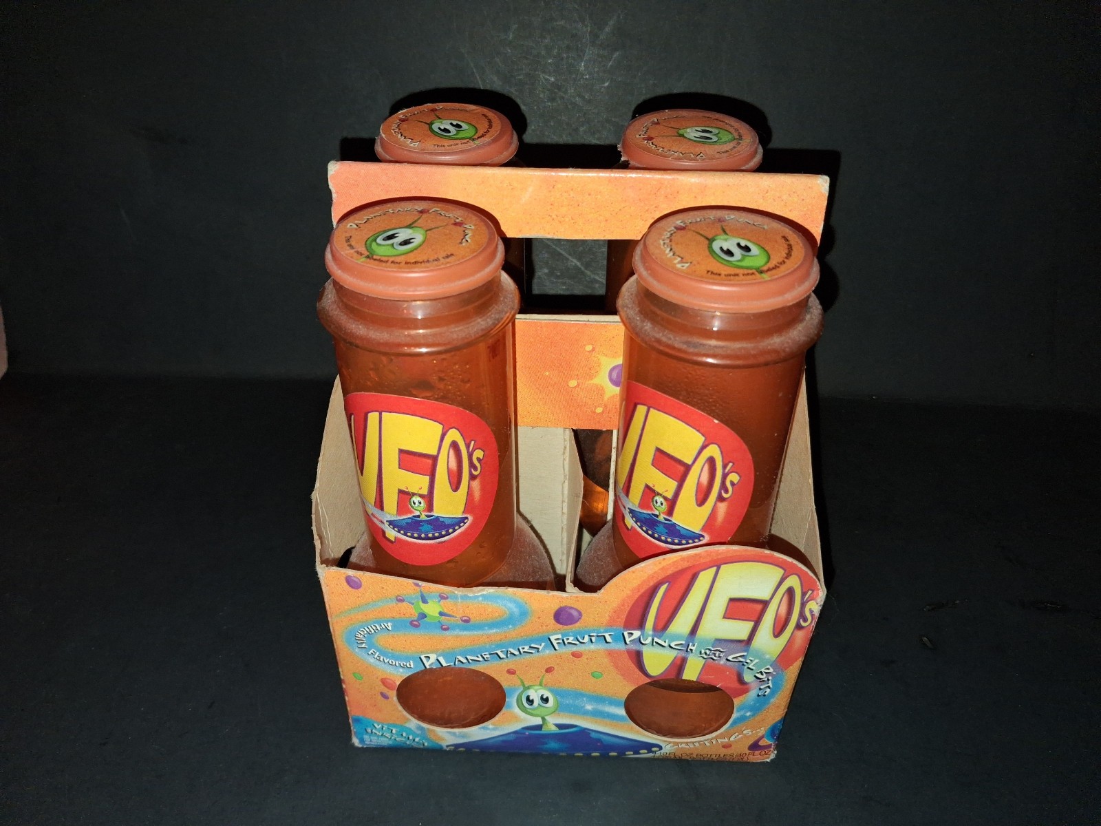 Ultra Rare Vintage 1990s UFOs Planetary Fruit Punch Drink 4-Pack Original Carton
