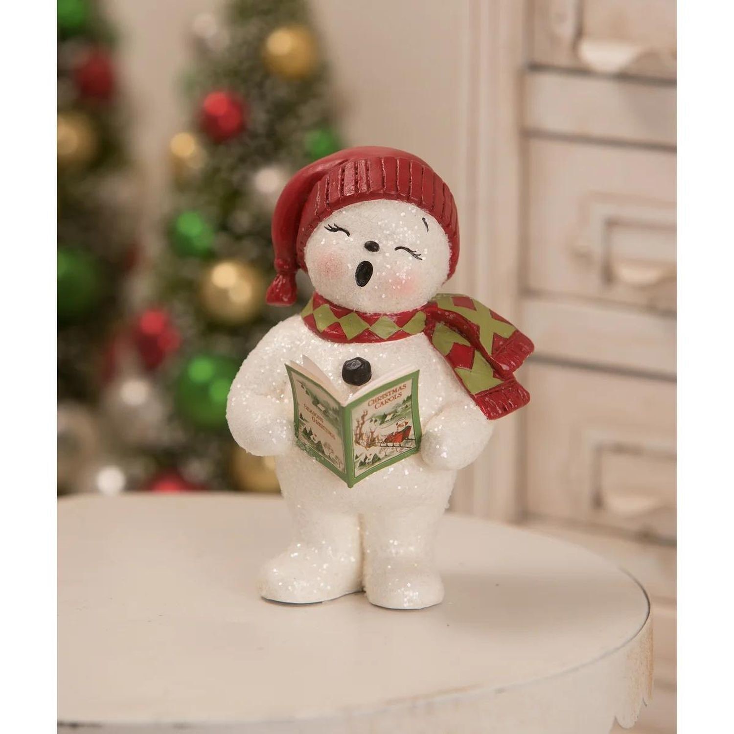 Bethany Lowe Christmas Caroling Snowman Figurine TD0042 New 