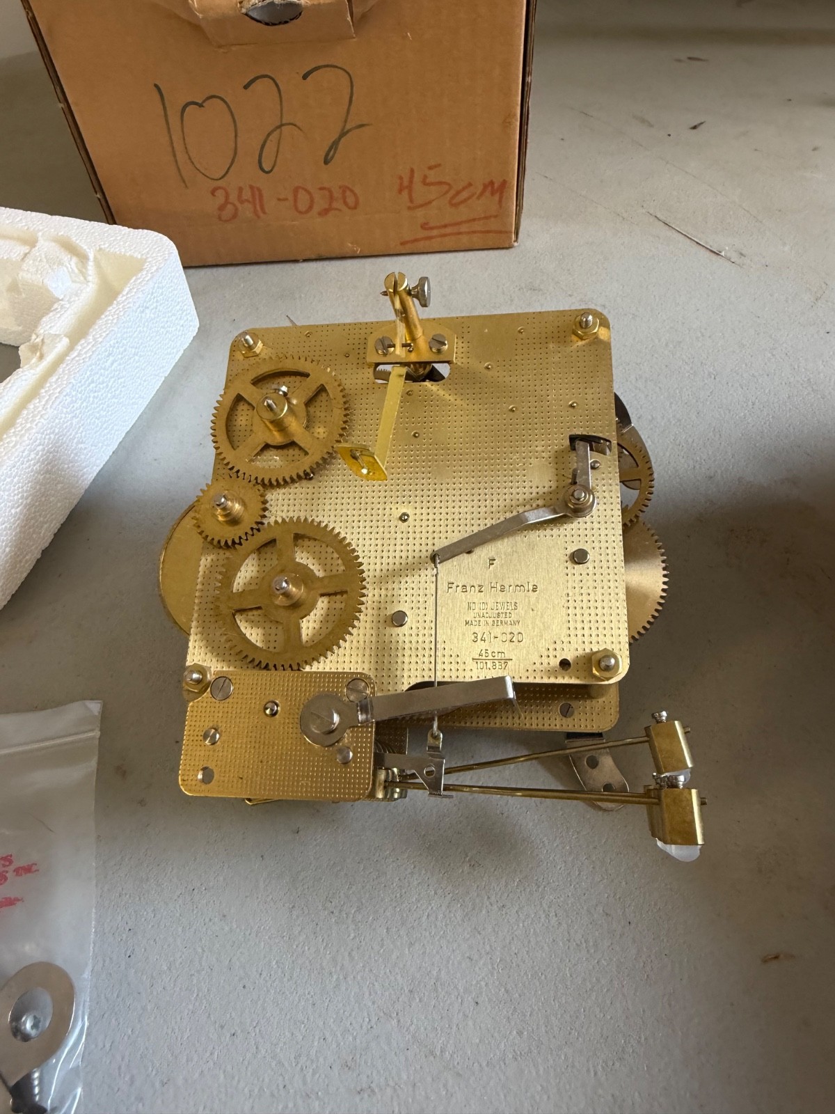 New Franz Hermle 341-020 45cm Clock Movement For Schoolhouse Clocks NOS mib