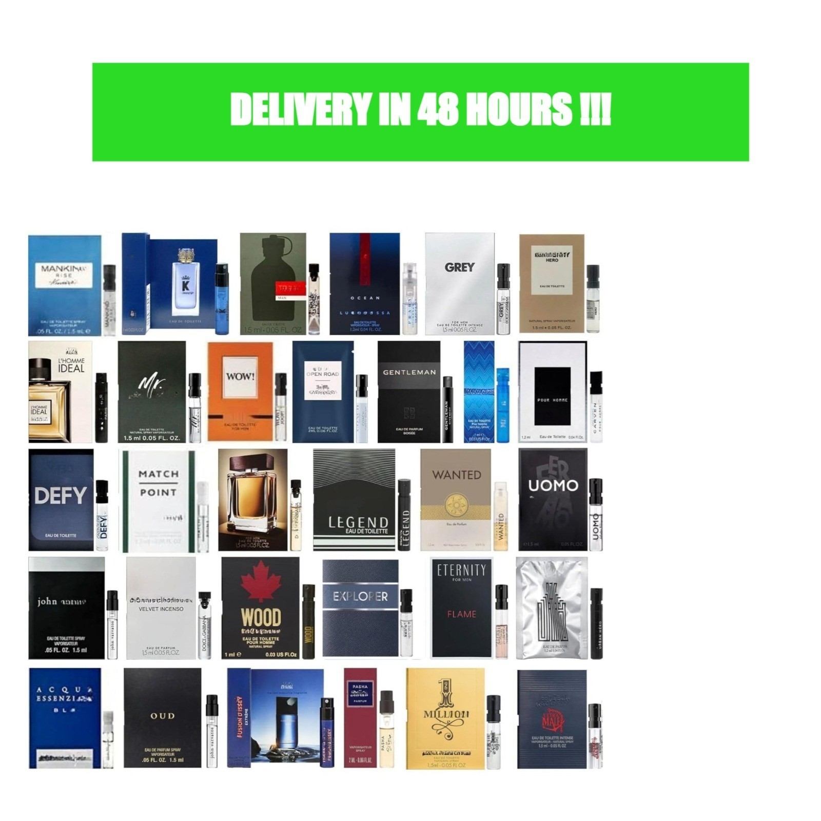 Men's Designer Cologne Sampler Set 10 Sample Vials Travel Fragrance Lot