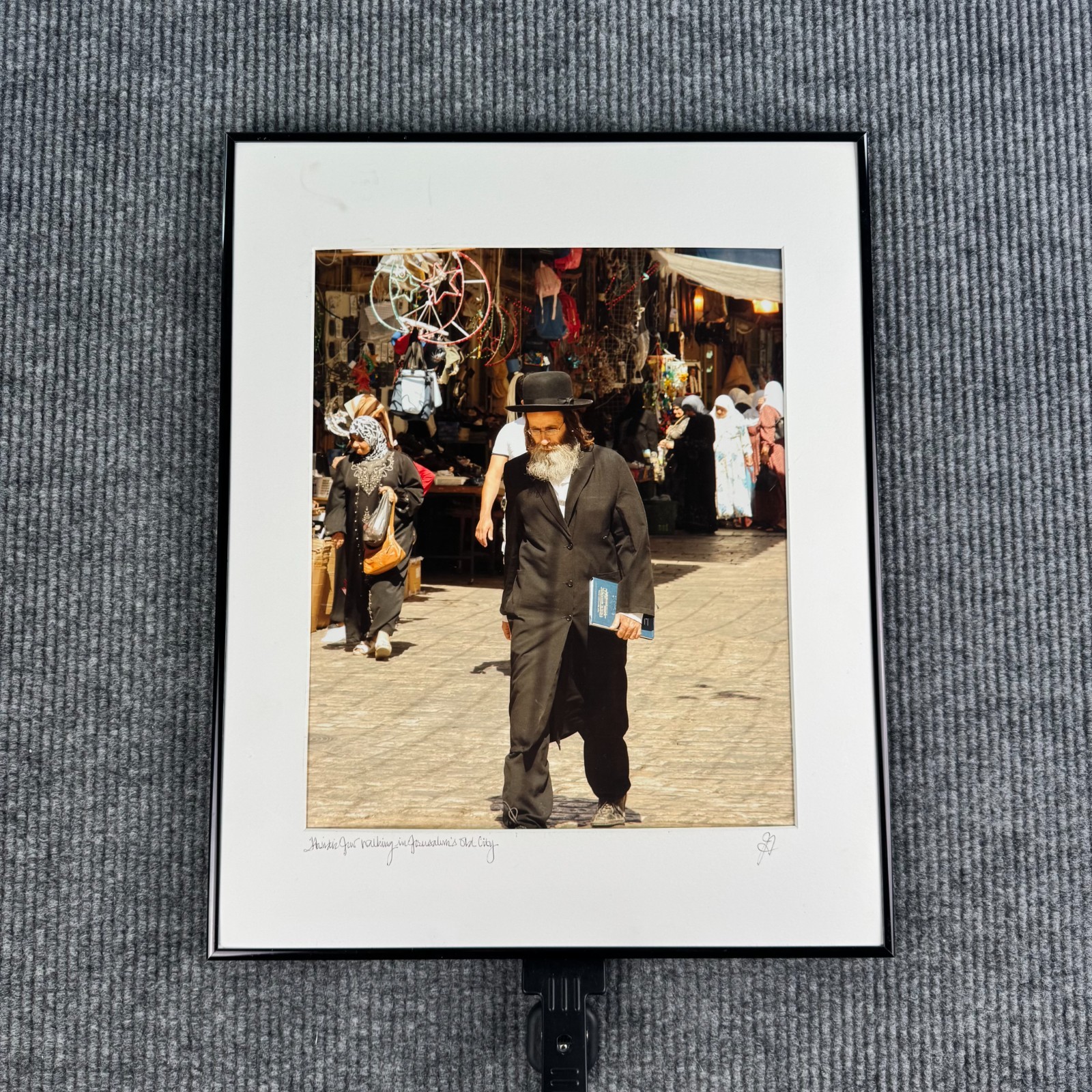 John Hutchinson Hasidic Jew Jerusalem Old City Israel Signed Photo Art Framed