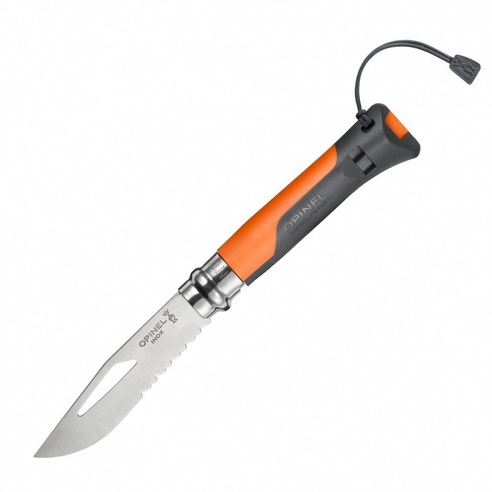 Opinel No. 08 Outdoor Folding Knife Stainless Steel Blade Orange
