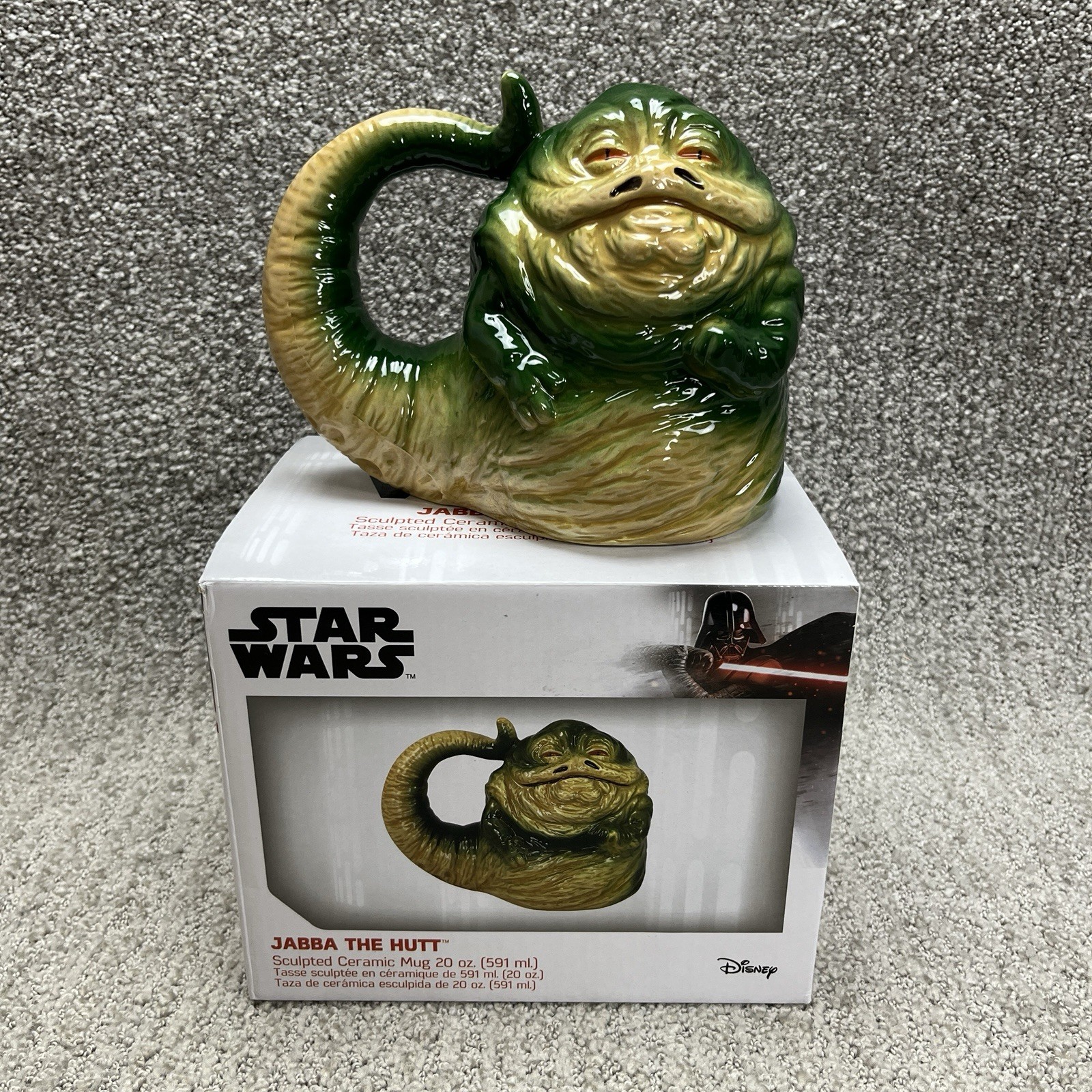 Star Wars Jabba The Hutt Sculpted 3D Ceramic Coffee Mug 20 Oz with Box