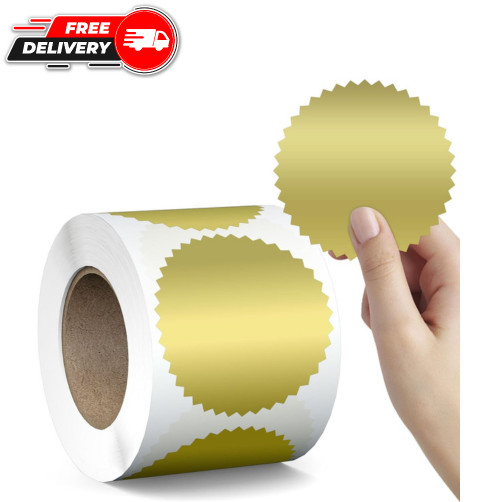 300 Pcs 2 Inch Book Embosser Stickers Roll 300 Pack Round Blank Self Adhesive Go