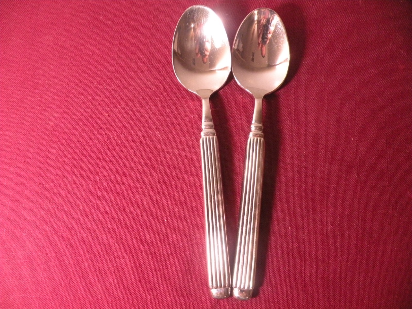 2 Teaspoons Hampton Silversmiths Monument Stainless Steel Flatware 6 3/4\