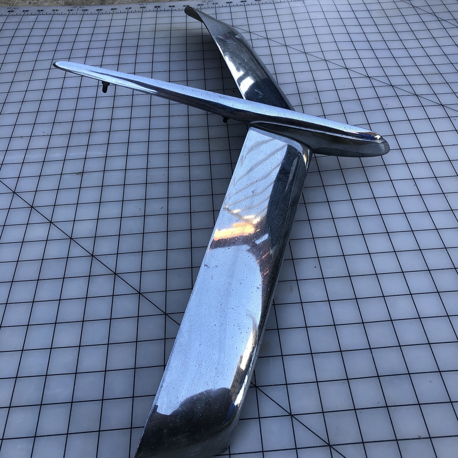 Vintage OEM 1954 Mercury Flying Wing Hood Ornament Chrome Mascot Emblem