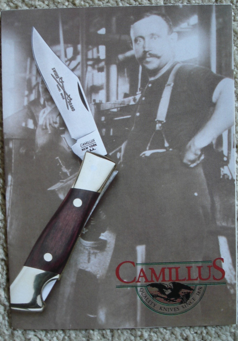 Vintage Camillus Cutlery Brochure Probable Dating 1988?? for Knife Collectors