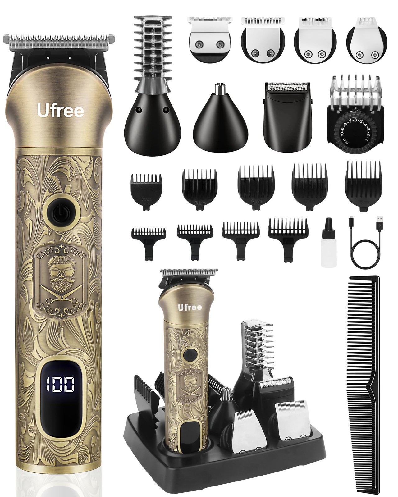 Beard Trimmer & Shaver Kit, Cordless 7-in-1 Grooming Set, Gift for Men Beard Trimmer & Shaver Kit, Cordless 7-in-1 Grooming Set, Gift for Men