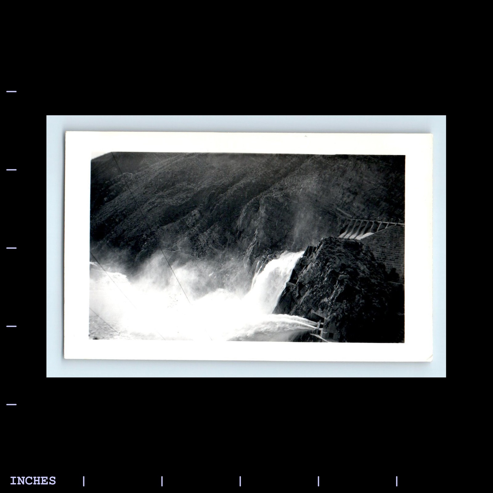 Old Vintage Photo RESERVOIR DAM SPILLWAY LANDSCAPE