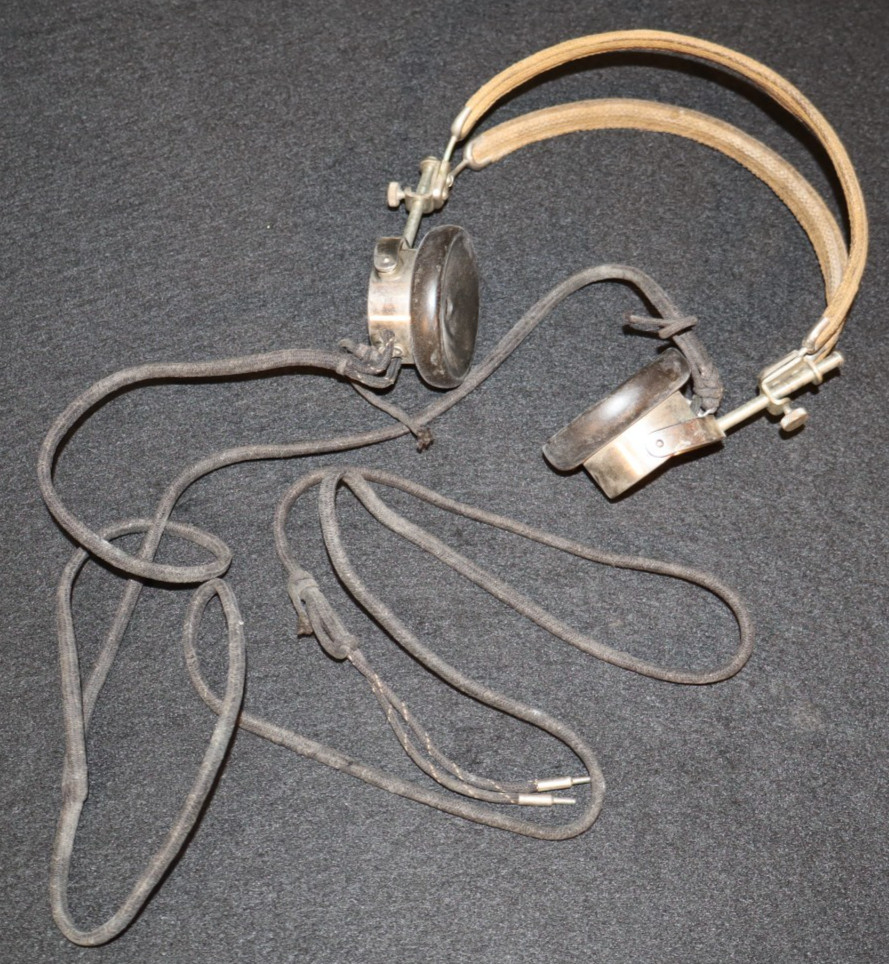 WWI US Army Navy Radio Headset \'Western Electric 509W\' Pat. 1918, Field & Sea