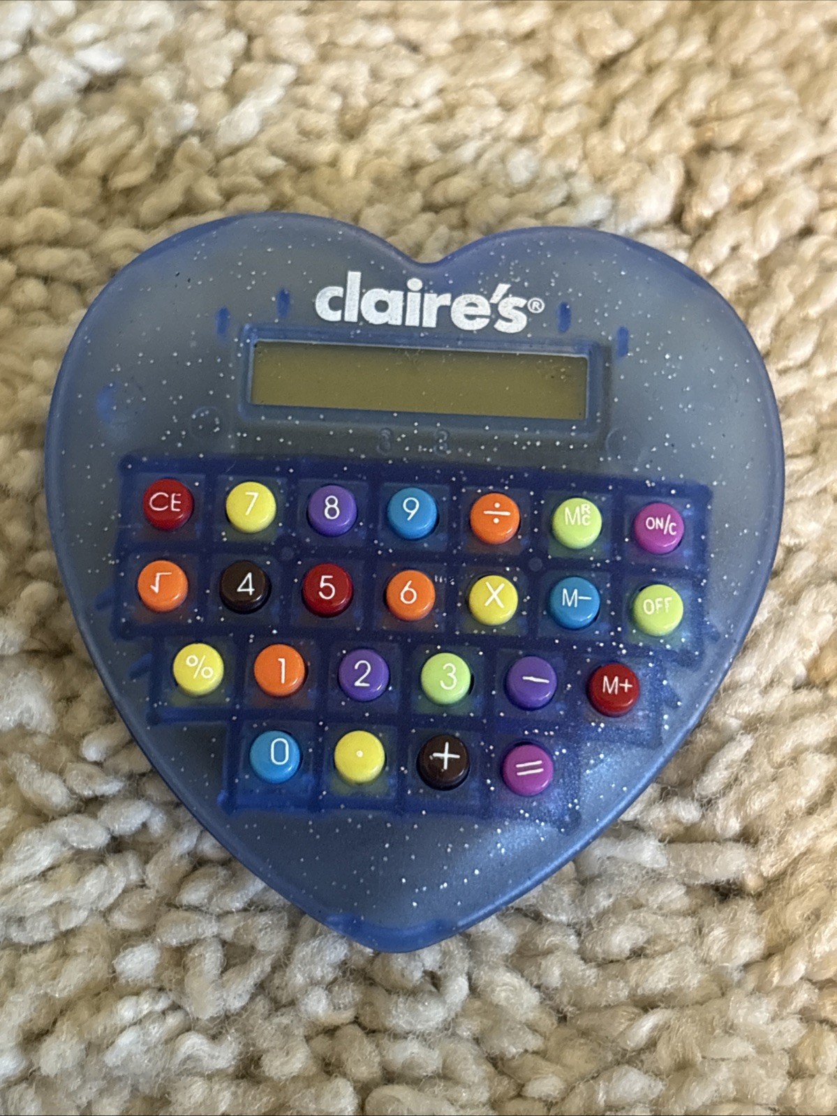 Vintage Y2K Claire’s Translucent Purple Glitter Jelly Calculator Working -Retro