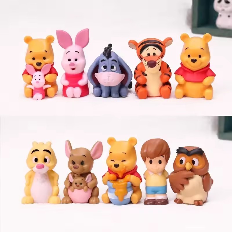 10pcs Winnie The Pooh PVC Action Figures Set Pooh Tigger Eeyore Piglet Toys 