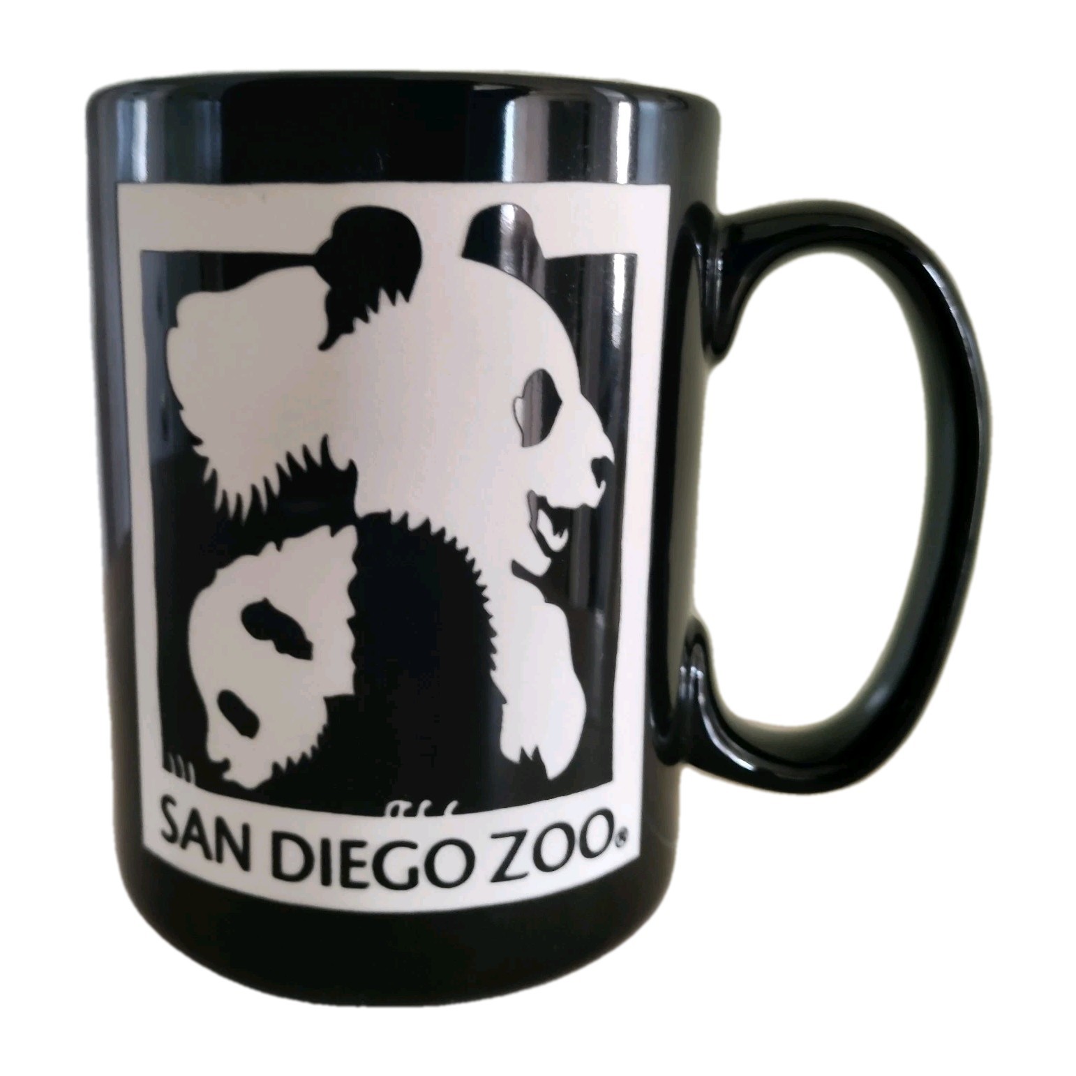 Giant Panda Bear Mug 16 oz San Diego Zoo Black White Large Ceramic Coffee Cup 