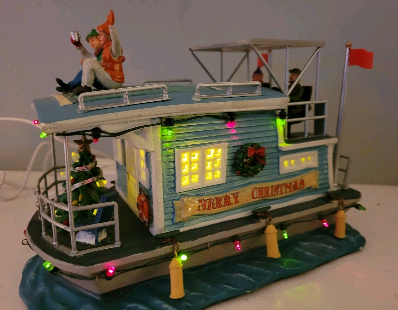 Lemax Signature Collection Christmas Houseboat Lighted Table Accent 2008 - RARE