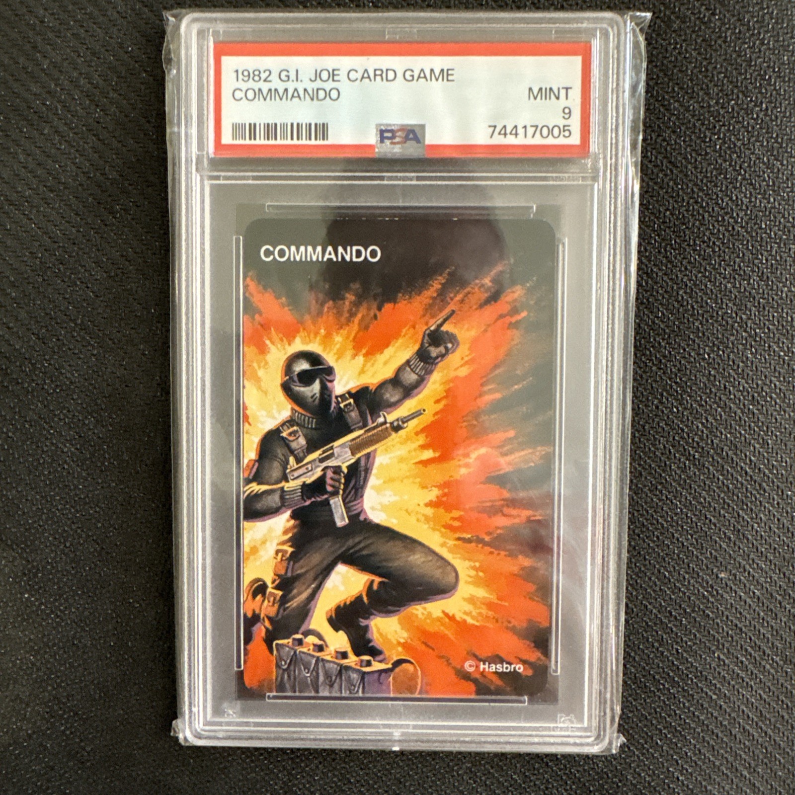 1982 G.I. JOE CARD GAME COMMANDO SNAKE EYES PSA 9