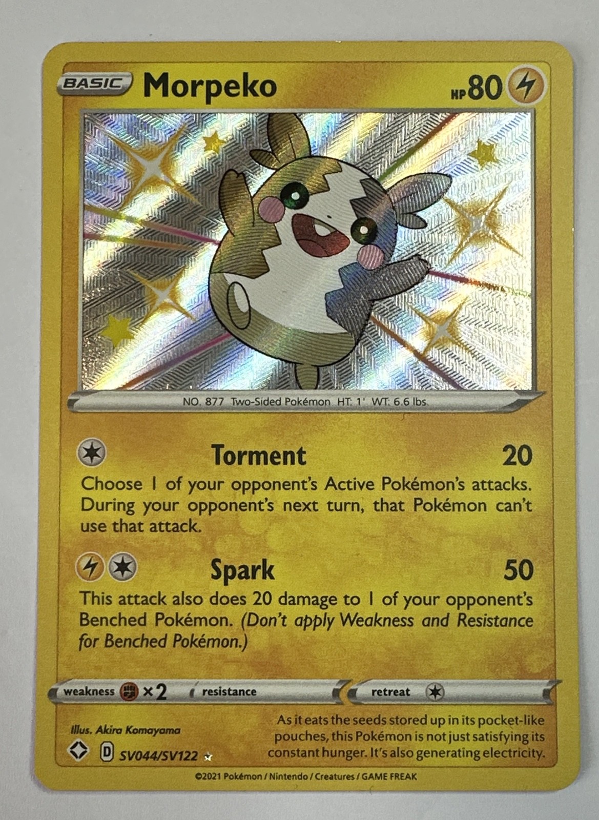 Pokemon TCG Morpeko Sv044/Sv122 Shining Fates: Shiny Vault Holo