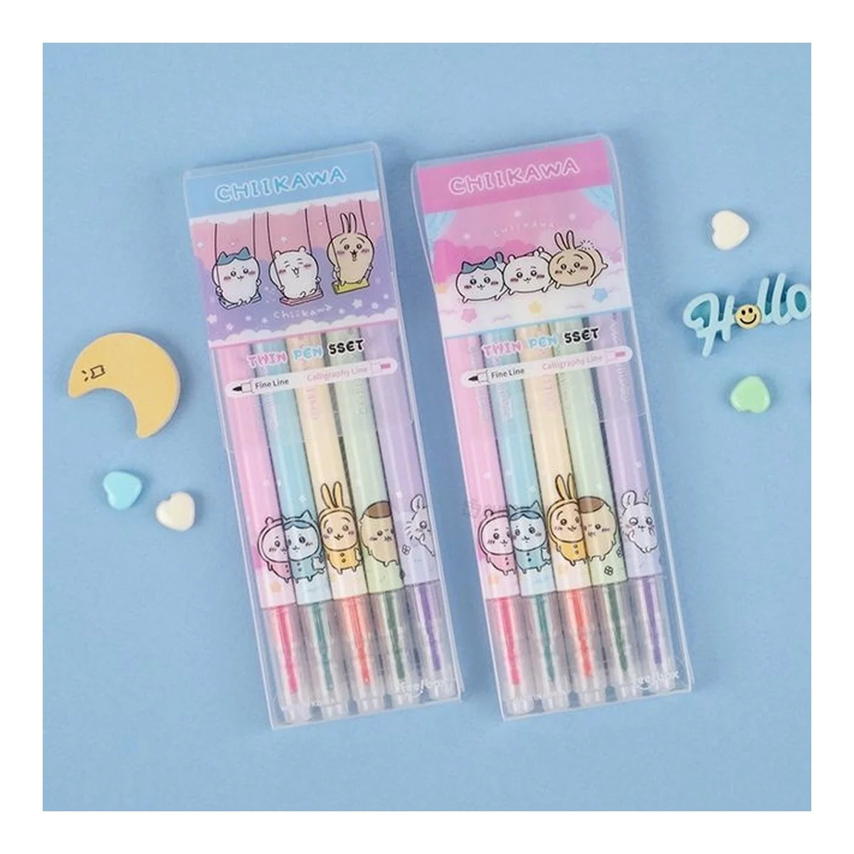 Chiikawa Dual-Tip Pen Set - 5 Colors