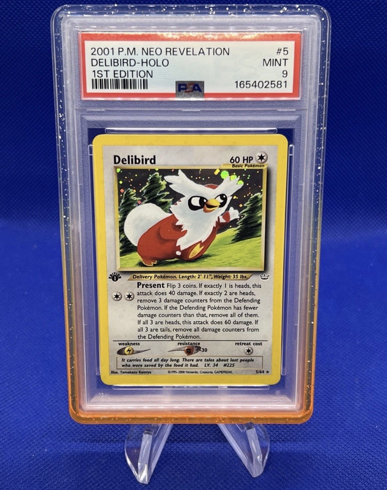 Pokémon 2001 Neo Revelation Delibird Holo 1st Ed #5/64 PSA 9 165402581
