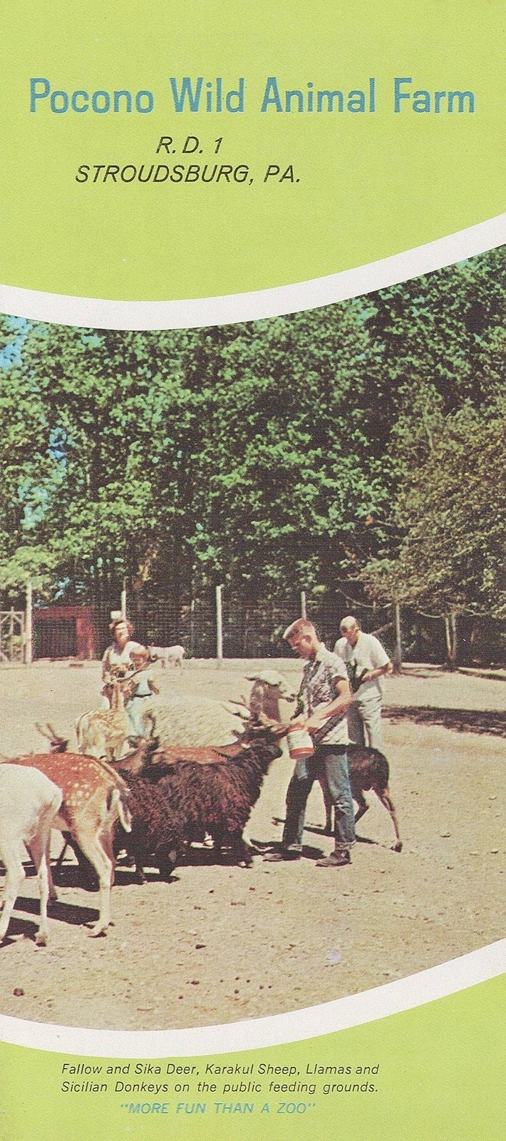 Pocono Wild Animal Farm Travel Brochure Stroudsburg PA Circa 1960's