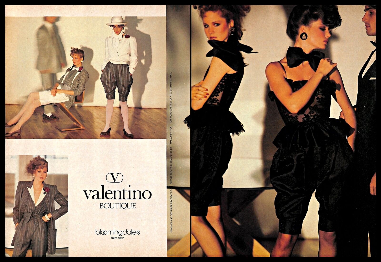 1981 Valentino Designer Clothing Vintage PRINT AD Fashion Wear Boutique 1980s