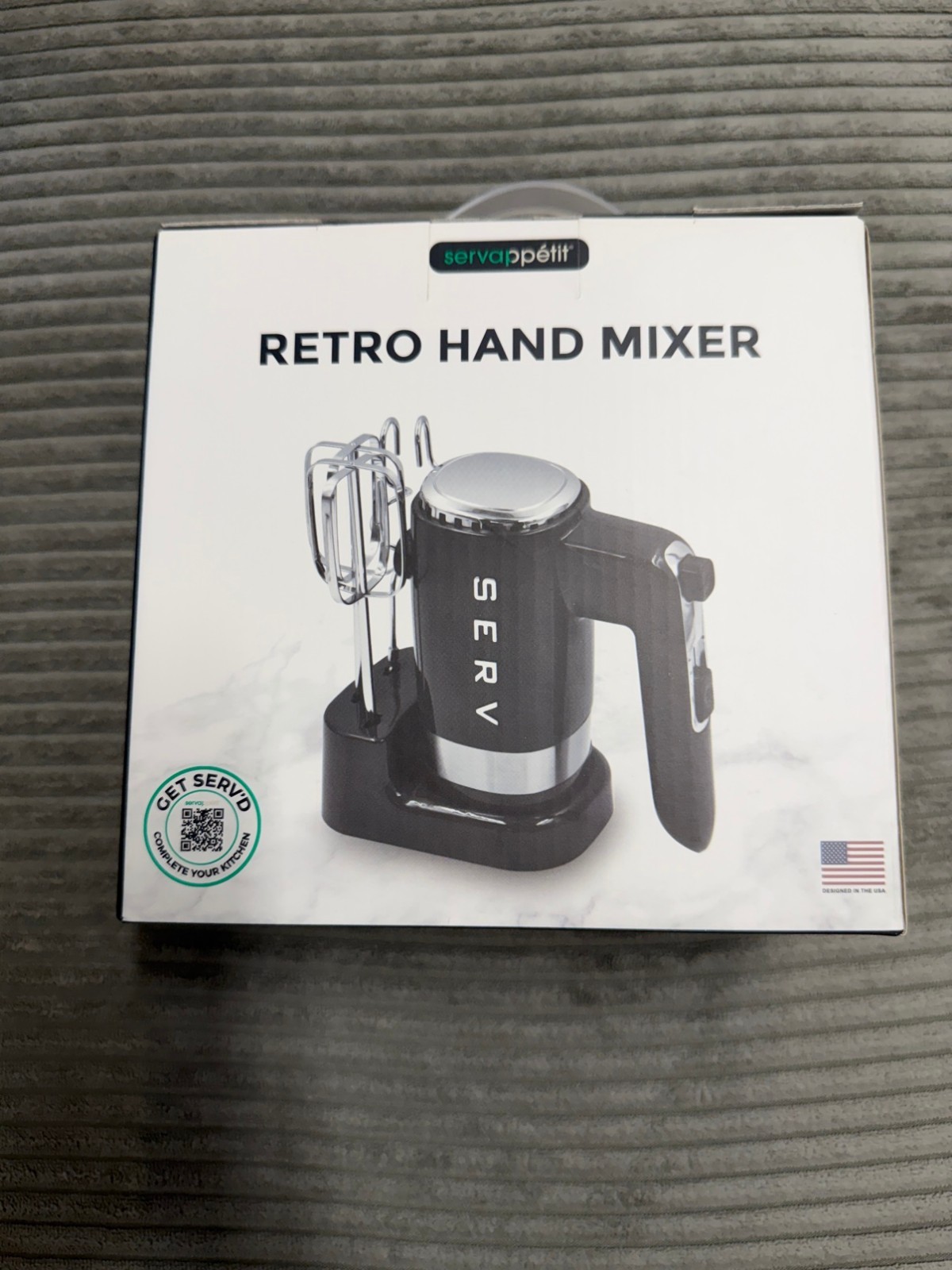 Servappetit Retro Hand Mixer with Stand - Black - Brand New in Box
