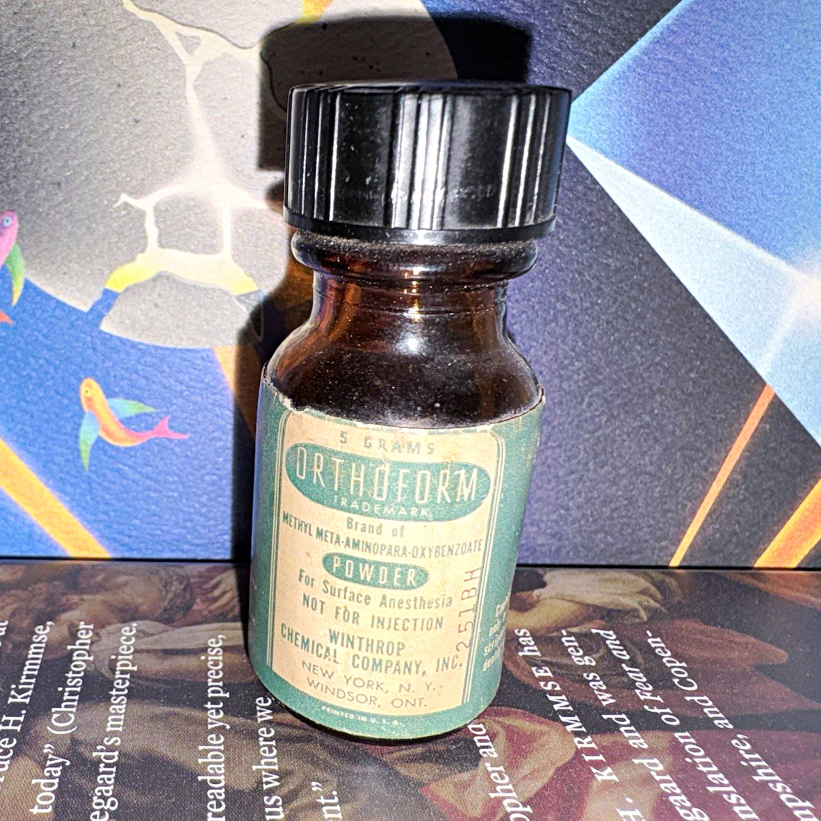 Winthrop Vintage Pharmaceutical Bottle - ‘Orthoform’ Dental Anesthetic Empty