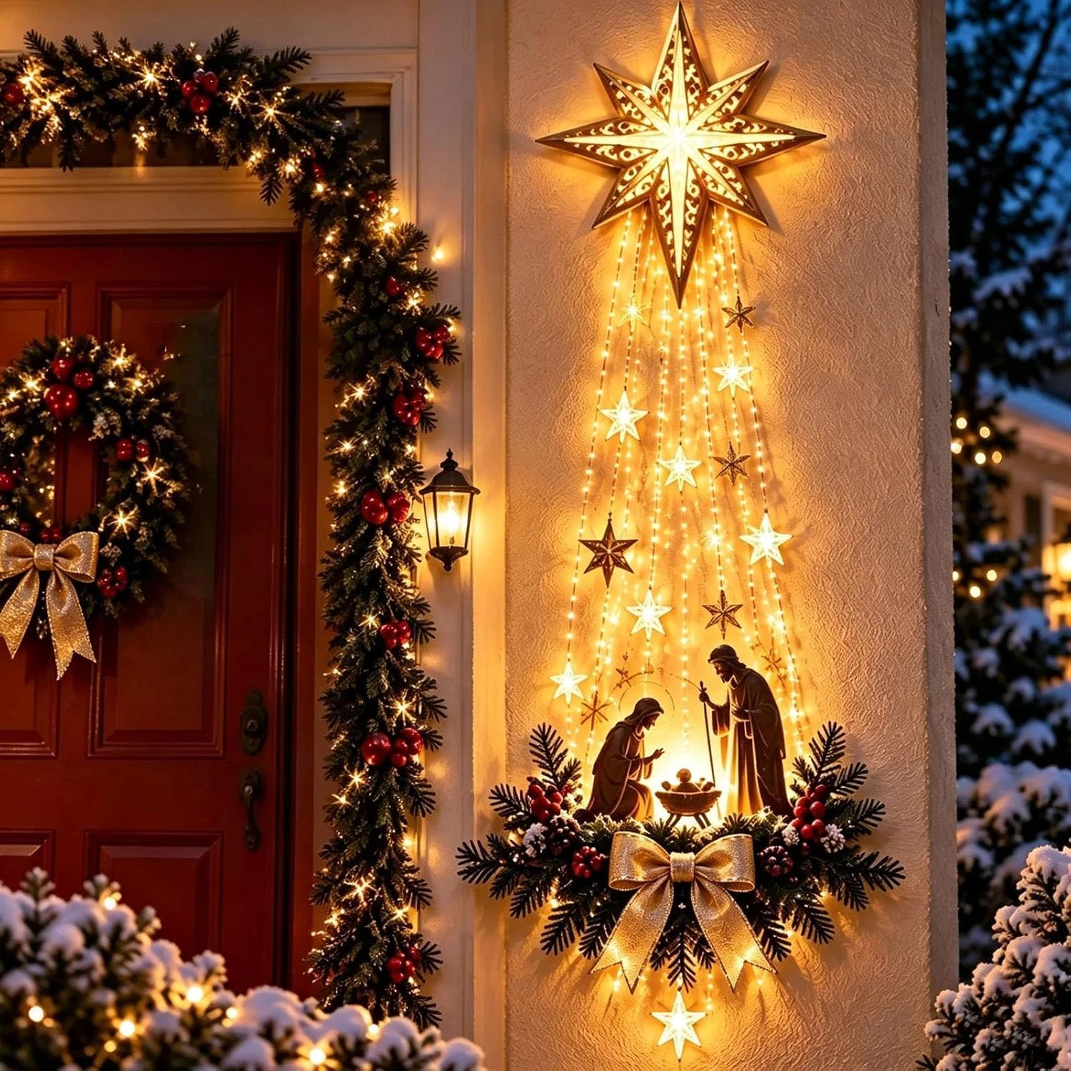 Bethlehem Star of Faith Lighted Nativity Wall Decor Christmas LED Religious Wall