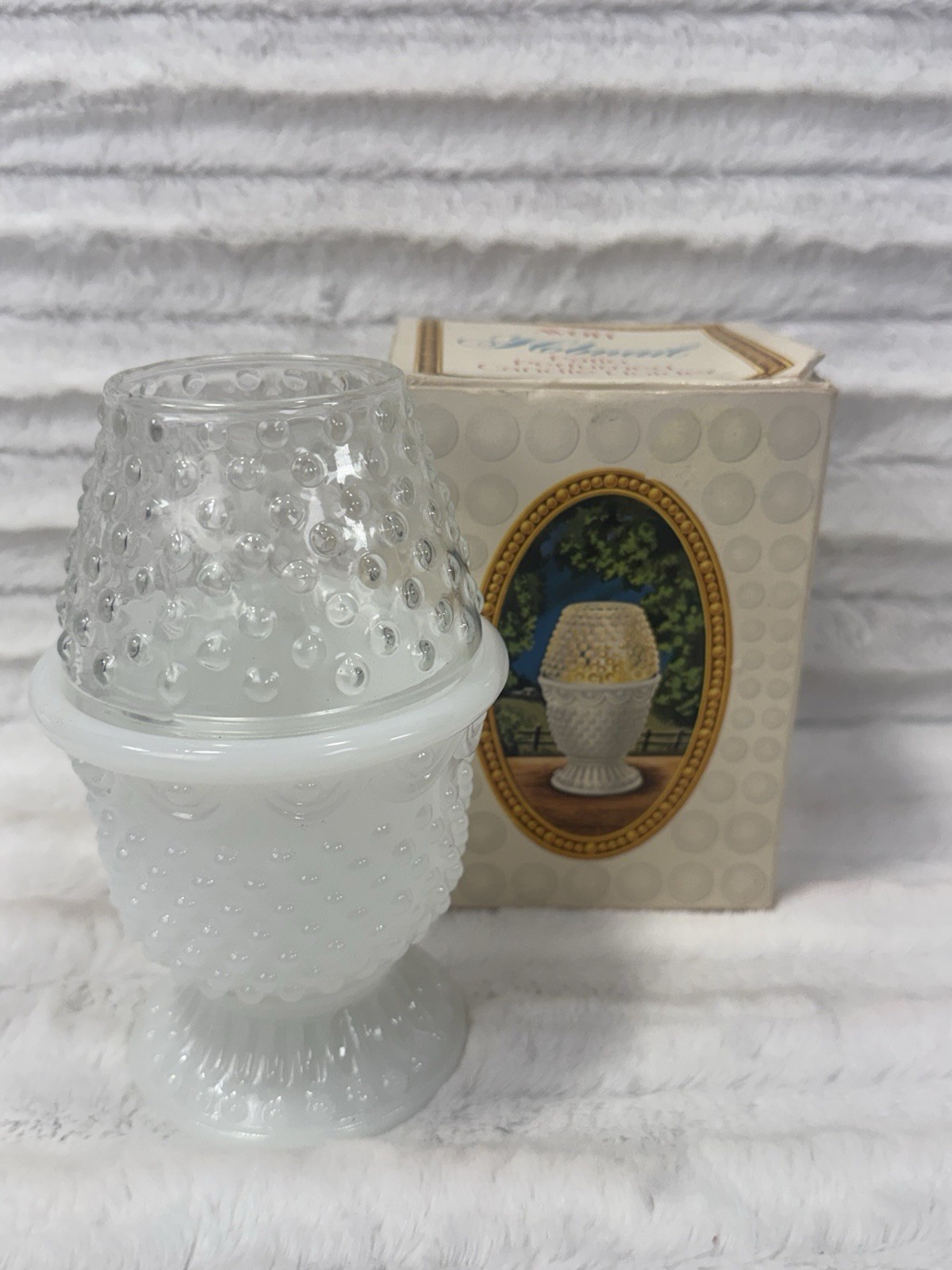 Vintage Avon Hobnail Fairy Light Lamp Votive/Patio Perfumed Candle Holder