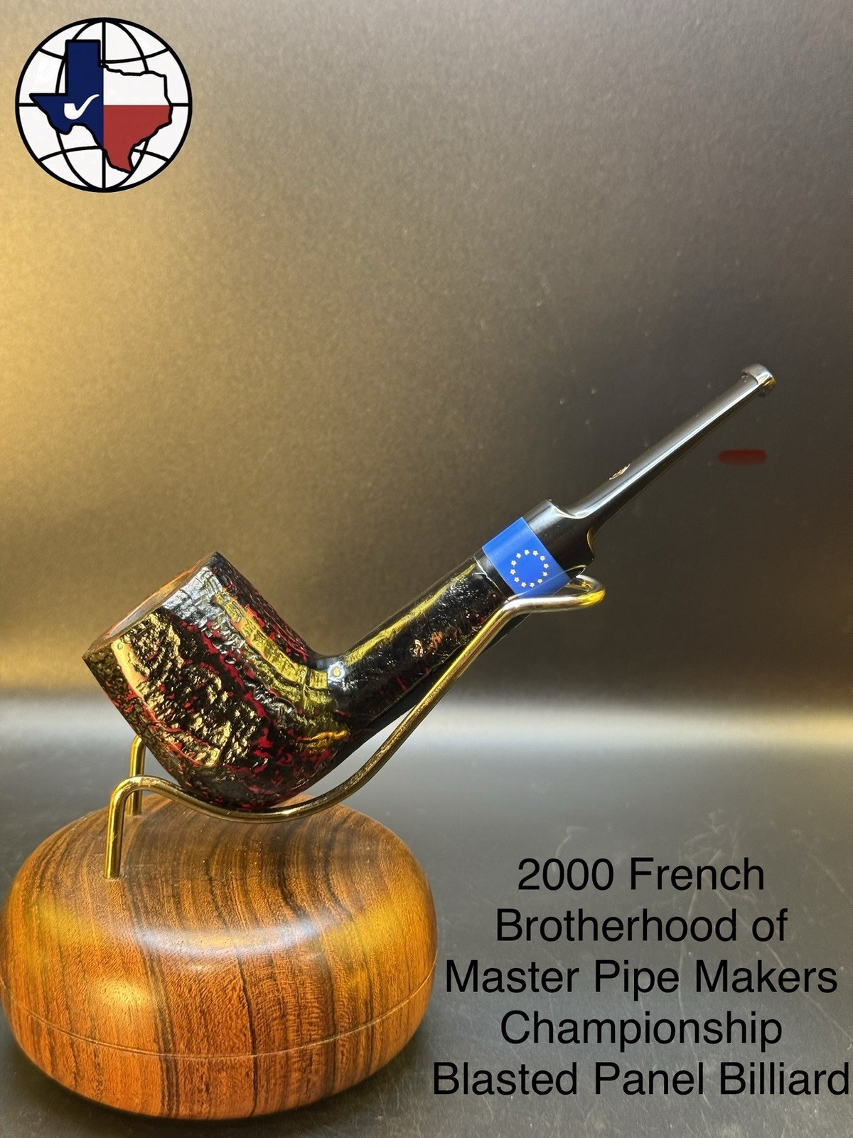 2000French Brotherhood Of Master Pipe Makers Championship Blasted Panel Billiard