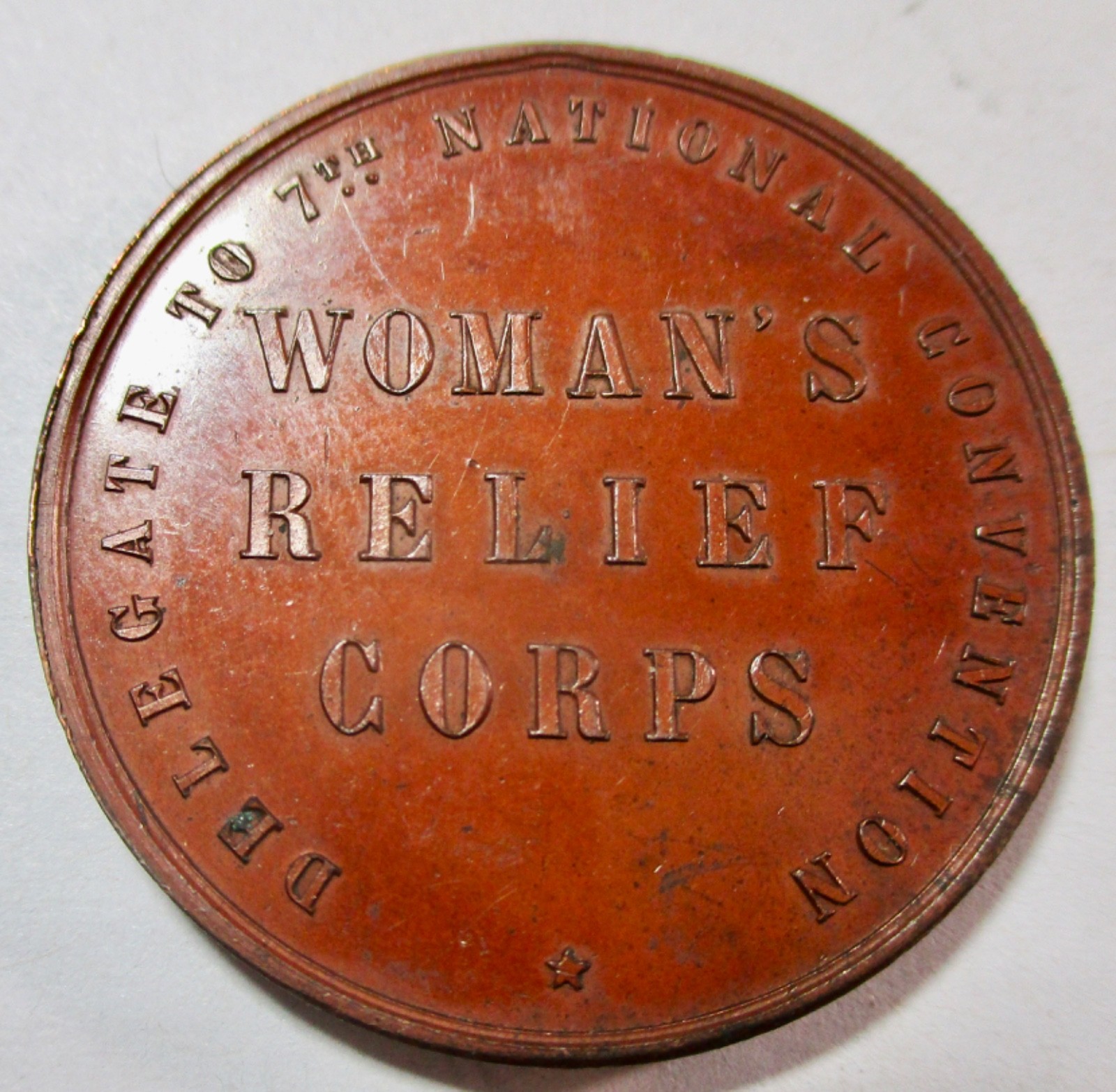 CIVIL WAR GAR  WOMAN'S RELIEF CORPS RARE MEDAL--FORMED IN 1885 TO WORK WITH GAR